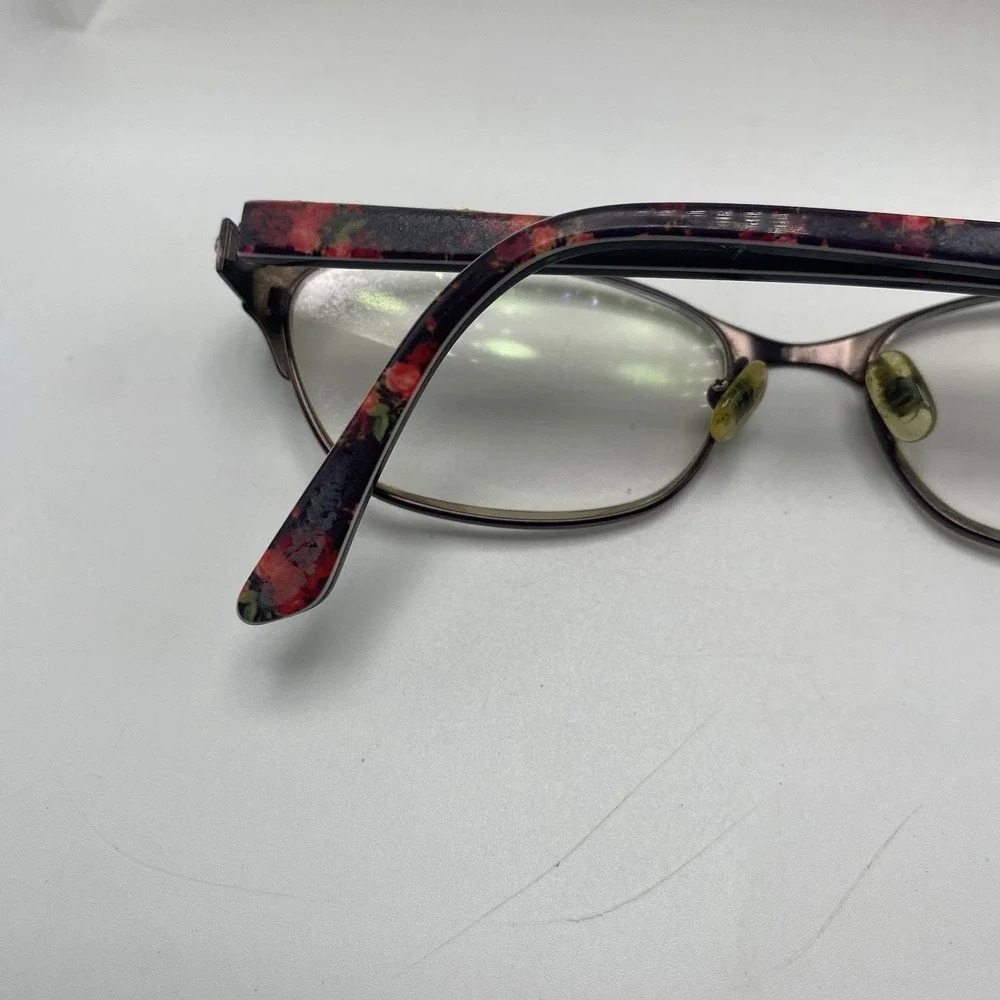Ted Baker Eyeglasses Women FRAME ONLY B240 51-15-135 Gray Floral Red 540